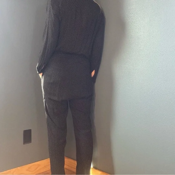 Black & White Polka Dot Wrap Front Jumpsuit size 10 - Picture 5 of 12